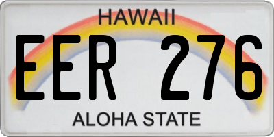 HI license plate EER276