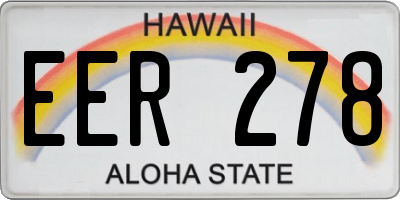 HI license plate EER278