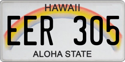 HI license plate EER305