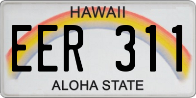 HI license plate EER311