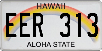 HI license plate EER313