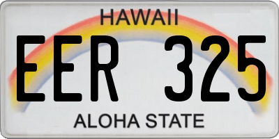 HI license plate EER325