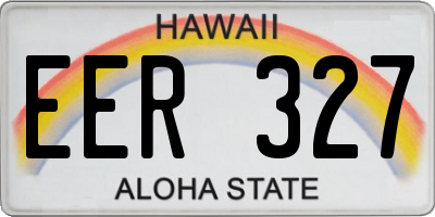 HI license plate EER327