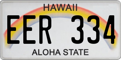 HI license plate EER334