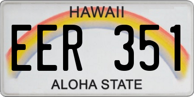 HI license plate EER351