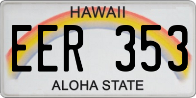 HI license plate EER353