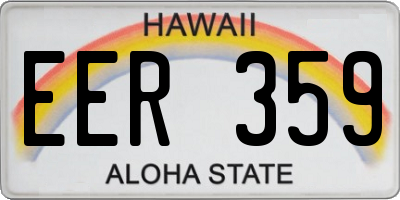 HI license plate EER359