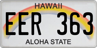 HI license plate EER363