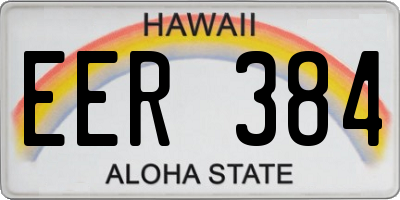 HI license plate EER384