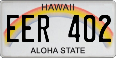 HI license plate EER402