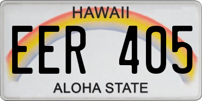 HI license plate EER405