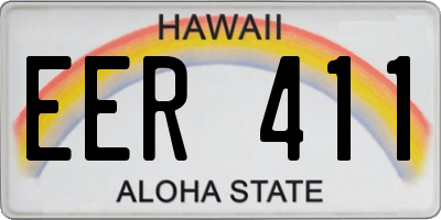 HI license plate EER411
