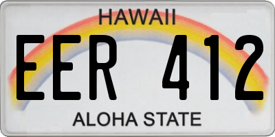 HI license plate EER412
