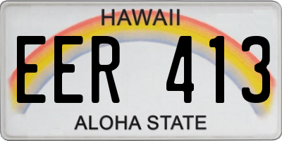 HI license plate EER413