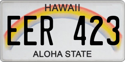 HI license plate EER423