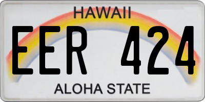 HI license plate EER424