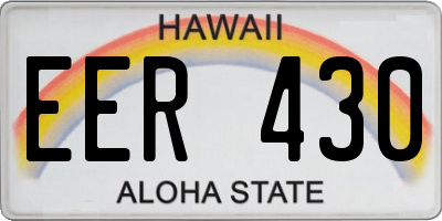 HI license plate EER430