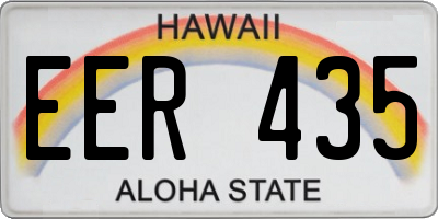 HI license plate EER435