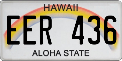 HI license plate EER436