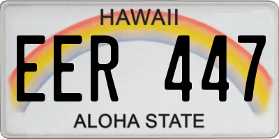 HI license plate EER447
