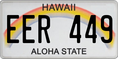 HI license plate EER449