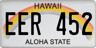 HI license plate EER452