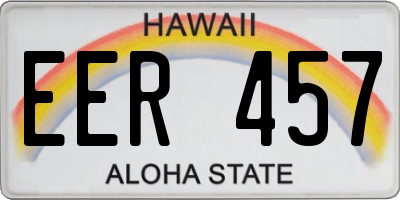 HI license plate EER457