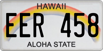 HI license plate EER458