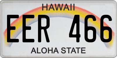 HI license plate EER466