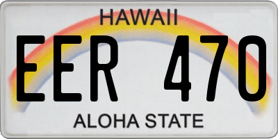HI license plate EER470