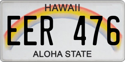 HI license plate EER476