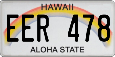 HI license plate EER478