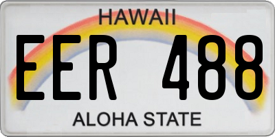 HI license plate EER488