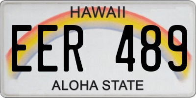 HI license plate EER489
