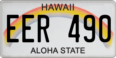 HI license plate EER490