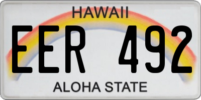 HI license plate EER492