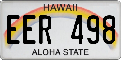 HI license plate EER498