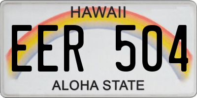 HI license plate EER504