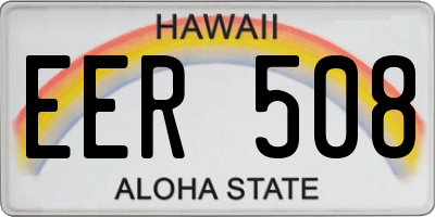 HI license plate EER508