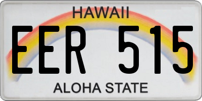 HI license plate EER515