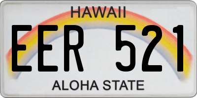 HI license plate EER521