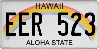 HI license plate EER523