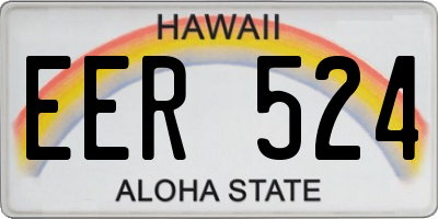 HI license plate EER524
