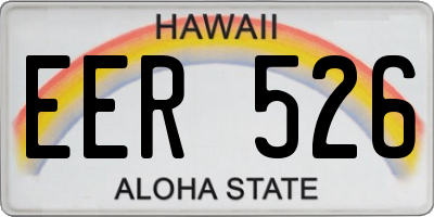 HI license plate EER526