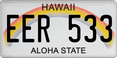 HI license plate EER533