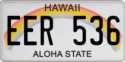HI license plate EER536