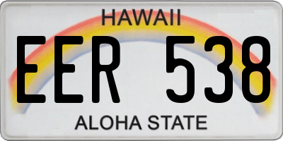 HI license plate EER538