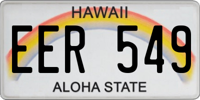 HI license plate EER549