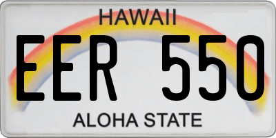 HI license plate EER550
