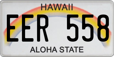 HI license plate EER558